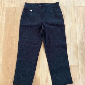 Peck & Peck Black Leopard Dress Pants Size 10